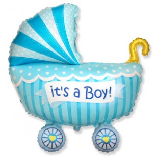 It's a Boy Baby Pram Buggy Supershape Balloon